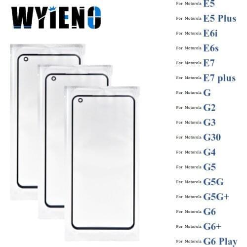 Wyieno Digitizer LCD Sensor Glass For Motorola Moto E5 E6i E6s E7 E7 plus G G2 G3 G30 G4 G5 Touch Screen Glass lens + With OCA