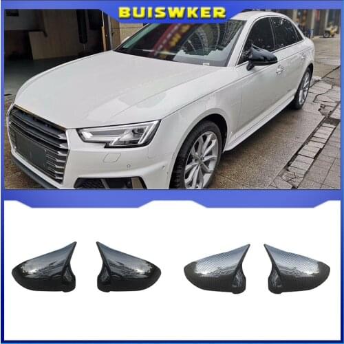 For Audi A4 A5 B9 Side Mirror Caps (Carbon Look) 2017 2018 2019 S4 S5 RS5 allroad Quattro replace Covers