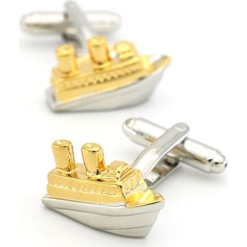 Yacht Ship Sailboat Quality Cufflinks for Mens French Shirt Sleeve Nails Men Jewelry Metal Cuff Links Wedding Male Accessories