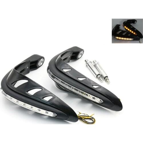 1Pair Motorcycle Handlebar Hand Protector with LED Light Handguards LED Hand Guard Universal Hand Guards Motor accessories