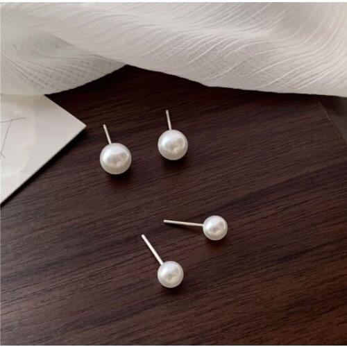 Stud Earrings Female Hypoallergenic Highlight Mini Bean Small Pearl Earrings Cute Girls Simple Temperament Earrings Earrings