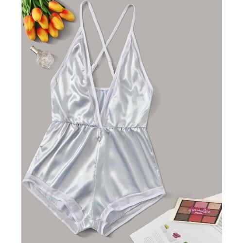 Womens Underwear Fashion Sexy Satin Sling Bodysuit Porno Intimate Female Sexy Lingerie Comfortable Body Teddies Erotic Costumes