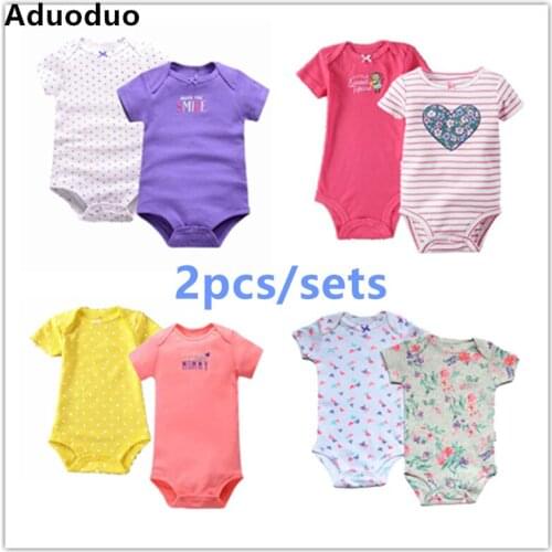 2016 2Pcs Newborn Baby Boy Girl Romper Clothes Short Sleeve bodysuit Infant clothes Product Butterfly dot for 6-24M