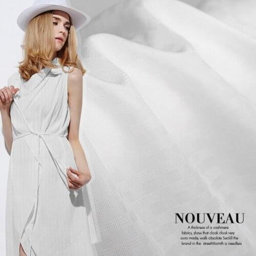 100% pure mulberry This white silk fine check jacquard elegant jacquard silk fabric A139