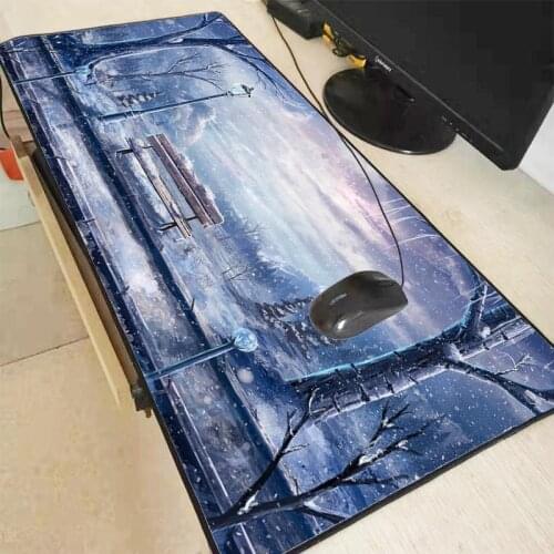 MRGBEST Anime Snow Background RGB Large Mouse Pad Mat Computer Mousepad Led Backlight Surface Mause Pad Keyboard Desk Mat