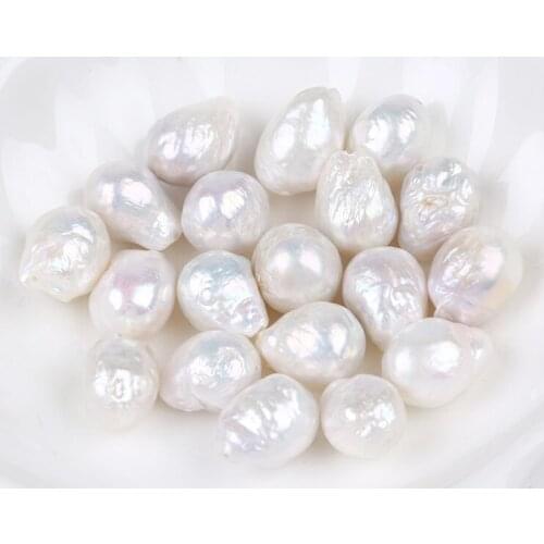 11-12mm natural white baroque pearl loose beads without hole for jewelry making