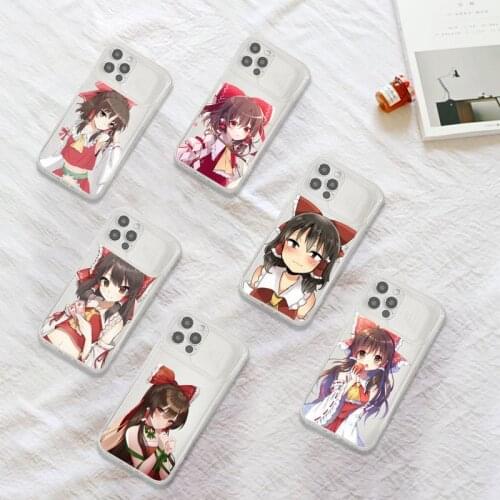 Hakurei Reimu anime girl Phone Case Transparent for iPhone 7 8 11 12 se 2020 mini pro X XS XR MAX Plus
