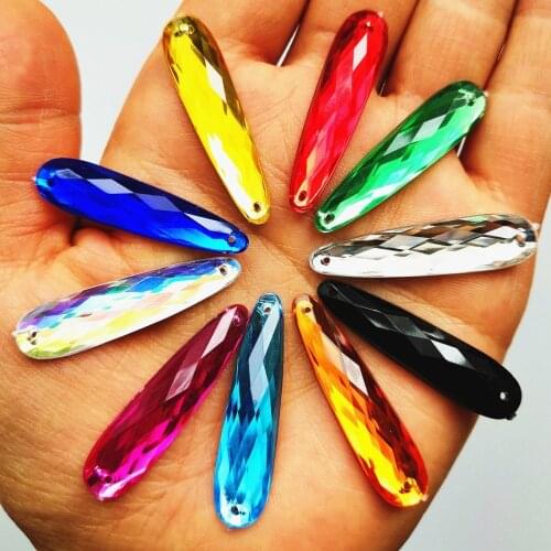 DROP Acrylic 9x36mm Rhinestones Stone Strass Crystal Sewing Accessories For Furniture Decor Dresses Costumes Clothes Decoration
