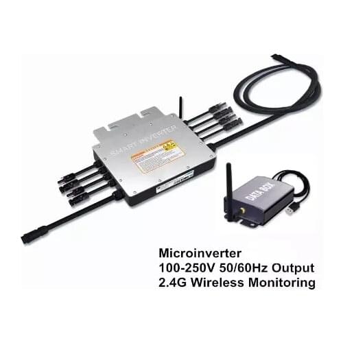 IP65 1000W Solar Grid Tie Micro Inverter Smart On Grid Microinverter Inversor 110-250VAC Output 2.4G Wireless Data Box