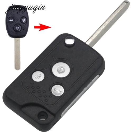 Jingyuqin 20pcs/lot 3BTN Modified Flip Remote Key Shell fit for Replace HONDA Accord Fit Civic CRV Pilot Fob Folding Case