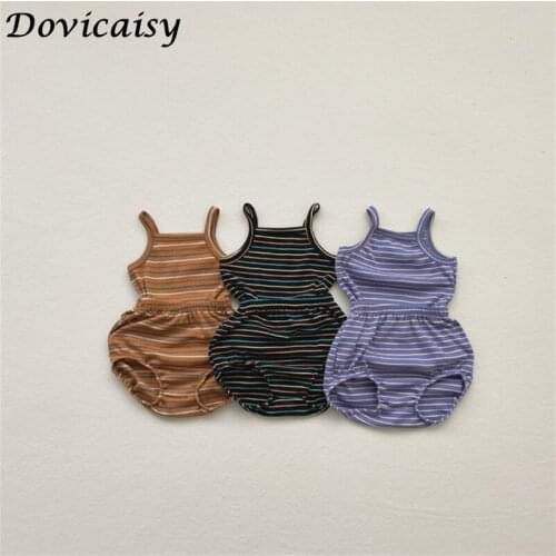 2021 Summer baby clothes set New Kids Clothing Set O-Neck Sleeveless Striped Solid 2 Pcs Suit