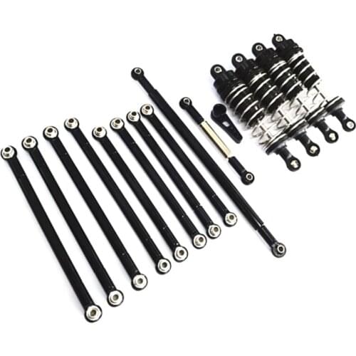 For MN86S MN86 MN86KS MN86K MN G500 Metal Pull Rod Steering Link Rod Shock Absorber Set 1/12 RC Car Upgrade Parts