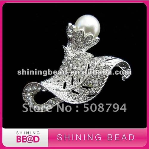 Fashion design pearl rhinestone brooch for wedding bouquet,free shipping,popular jewelry brooch for garment accessory ,hot sale