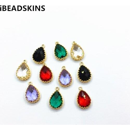 New arrival! 19x12mm Crystal glass Drop shape charm/Connectors for Necklace,Earrings parts,Accessories,hand Made Jewelry DIY