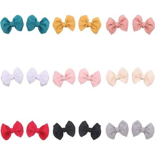 Oaoleer 2PCS/Set 4.5Inch Hair Bows Girls Hair Clips 2021 Cute Spring Kids Hairpins For Cute Baby Girls Colorful Hair Clips