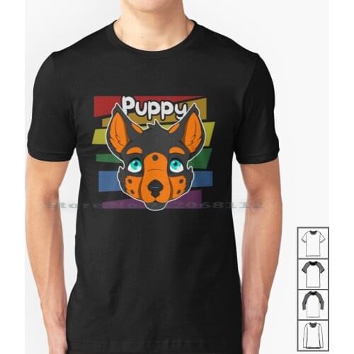 Orange Rainbow Puppy T Shirt 100% Cotton Pup Play Pet Play Bdsm Bondage Fetish Human Abdl Hood Restraint Sex Gay Dom Kinky Tied