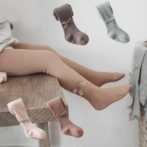 Autumn Double Needle Leggings Baby Soft Breathable Knitted Pant Baby Girl Tights Girl Combed Spring Solid Cotton Ribbed Leggings