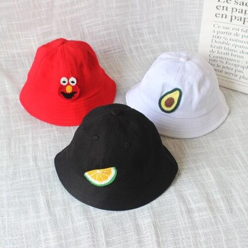 Summer Bucket Hat For Boys Girls Cotton Fruit Strawberry Patchwork Panama Beach Sun Caps Kids Children Fisherman Hats