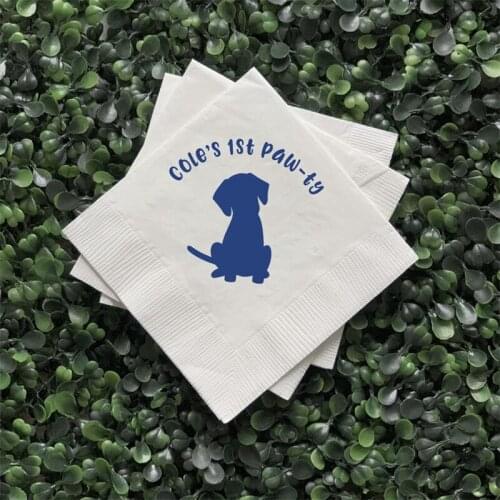 Personalized Napkins Pawty Birthday | Puppy Birthday | Puppy First Birthday | Dog Party | Dog First Birthday Napkin