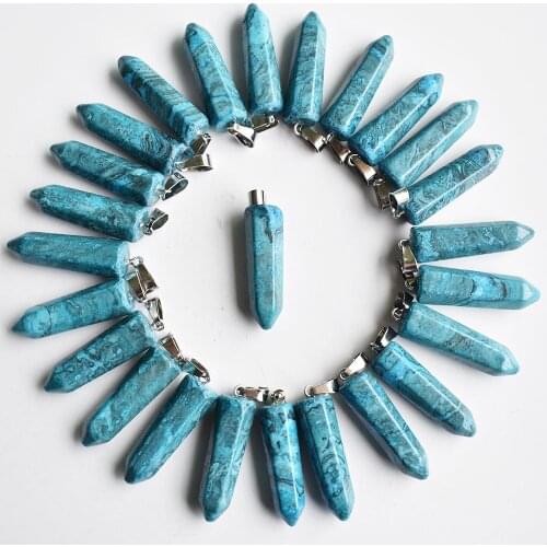 Wholesale 24Pcs/Lot 2020 Fahsion good quality Natural Rhodochrosite Charms crystal pillar Pendants for jewelry marking Free