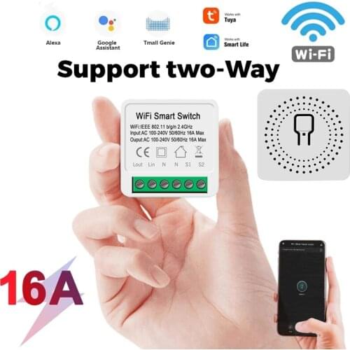 16A 10A Mini Smart Wifi Switch 2 Way Control Timer Wireless Switches Smart Home Automation Compatible With Alexa Google Home