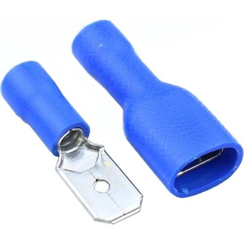 FDFD2-250 MDD2-250 blue 6.3mm 16-14AWG Wiring Connector Insulated Crimp Terminal Spade