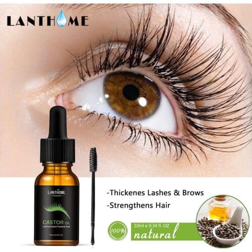 LANTHOME Castor Oil for Hair Growth Serum Eyelash Growth Lifting Eyelashes Thick Eyebrow Growth Enhance Eye Lashes Serum Mascara