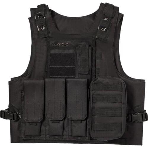 Tactical MOLLE Airsoft Vest Adjustable Paintball Combat Training Vest Detachable