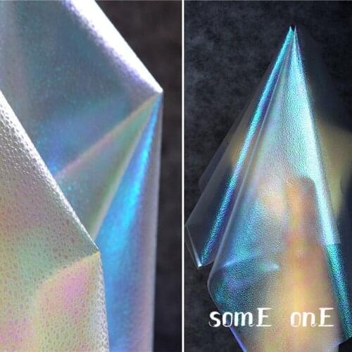 TPU Fabric PVC Water Drop Grain Rainbow Reflective DIY Waterproof Clothing Bag Background Decor Designer Fabric