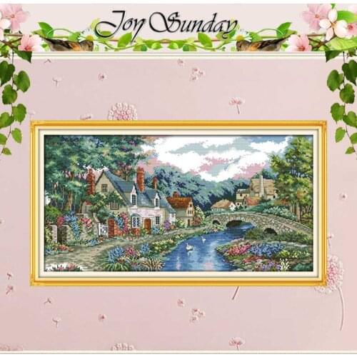 The Peaceful Countryside Counted Cross Stitch scenery Cross Stitch 11CT 14CT Cross Stitch Kits Embroidery for Needlework Crafts