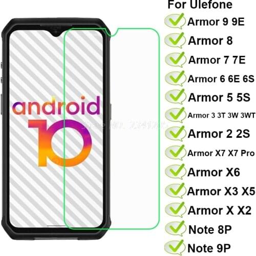 Tempered Glass for Ulefone Armor 10 9E 9 8 7E 7 6 6S 6E 5 5S 3 3T 3W 3WT 2S 2 Glass Protector Ulefone Armor X7 Pro X6 X5 X3 X2 X