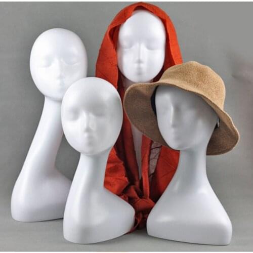 Female Manikin Head Models Mannequin Head Scarf Jewelry Glass Display Holder Hat Cap Display Stand Wig Stands Rack