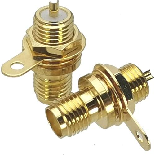 10pcs SMA female Jack nut bulkhead handle deck clip solder cup RF connector