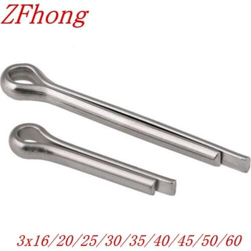 100pcs M3x12/16/20/25/30/35/40/45/50/60 3mm stainless steel spring split cotter pin