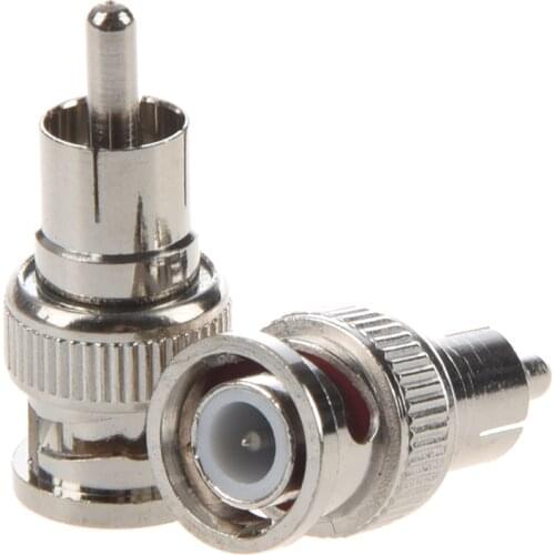2 Pcs BNC Male to RCA Male RF Coaxial Connector Adapter for CCTV CNIM Hot