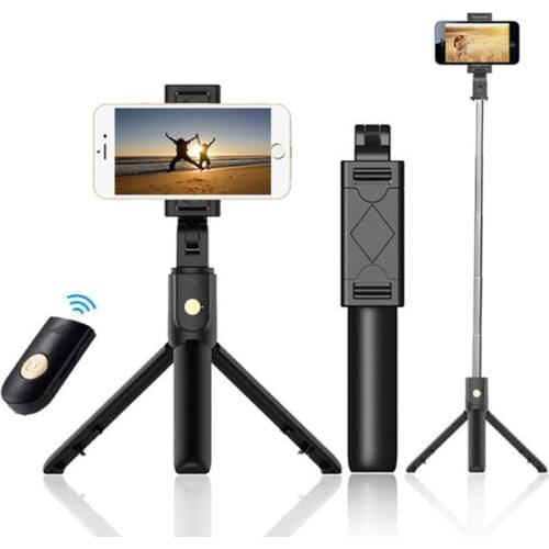 3 in 1 Wireless Bluetooth Selfie Stick Foldable Mini Tripod Expandable Monopod with Remote Control for iPhone IOS Android Huawei