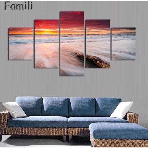 5Pcs Canvas Painting Nature Scenery Photos Arts New Zealand Landscape Paintings On Wall For Living Room No Frame