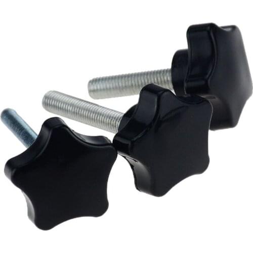5PCS Plastic Pentagram Shaped M6 M8 M10 Plum Blossom Handle Screw Thread Head Bolt Knob For Industry Equipment Mechanical Handle