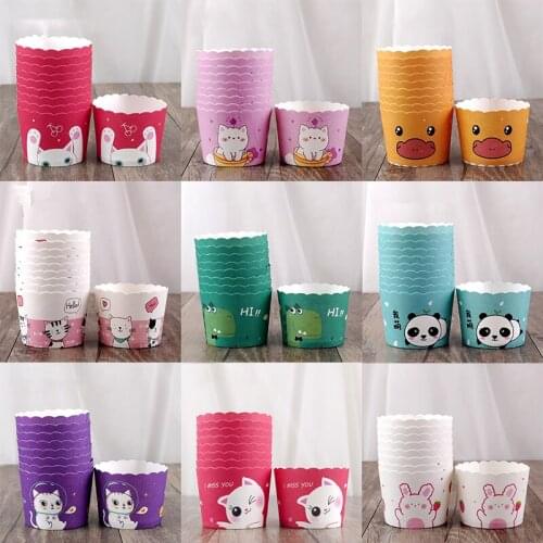 50pcs Paper Baking Cups Muffin Cup Multicolor Cupcake Needed Nonstick Paper Cupcakes Papers for Wedding Party