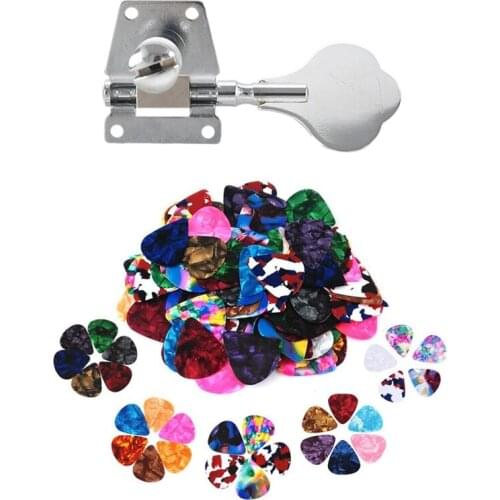 60 Pack Abstract Art Colorful Guitar Picks, Unique Guitar Gift & 5Pcs Open Bass Guitar Tuning Keys Pegs