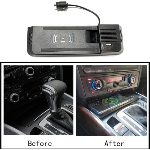 15W car wireless charger for Audi A5 B8 S5 RS5 fast charging plate QI phone charger quick charging panel accessories for iPhone