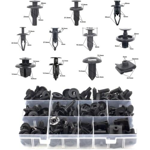 Vehicle accessories For Toyota Sets Box Auto Plastic Bumper Fender trunk Retaining Clip Black Push in Fastener Rivet
