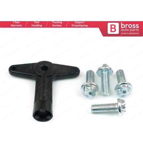 Bross Auto Parts BSP501 Car Alloy Wheel Centre Cap 22.3mm Screws Bolts with Key 7700422600 for Renault Dacia Replacement part