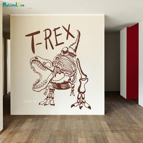 Large T-Rex Dinosaur Skeleton Wall Decals Kids Boys RoomHome Décor Nursery Animal Sticker Vinyl Murals Handmade YT4786