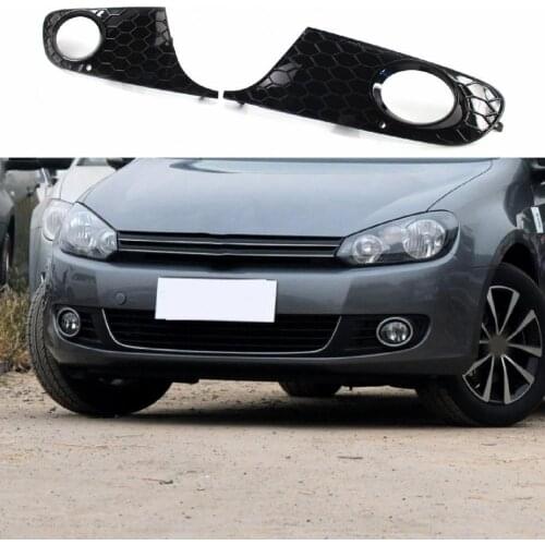 2Pcs Anti-corrosive Fog Lamp Cover Professional Anti-scratch Fog Light Grille Replacement Car Accessories for VW Golf 6 09-13