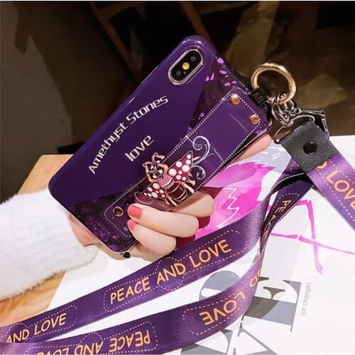 Bee portrait Phone Case With Flashy Wristbands For Iphone 12 11 pro xs max 8 7 plus x xr soft silicone phone cover