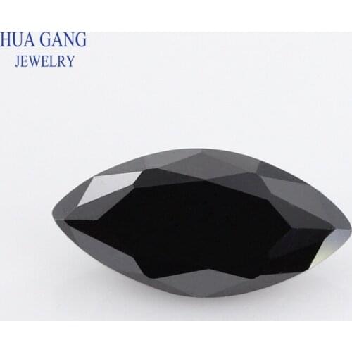 Black Marquise Shape Princess Cut Loose Glass Beads Synthetic Gems For Jewelry Size 1.5x3~10x20mm Free Shipping