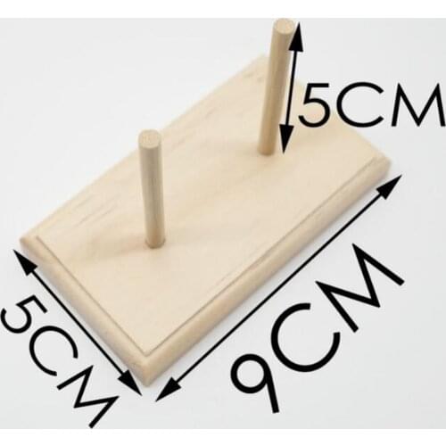 Wood Thread Stand Rack Holds Organizer Wall Mount 2 Spool Cone Embroidery Machine Sewing Storage Holder