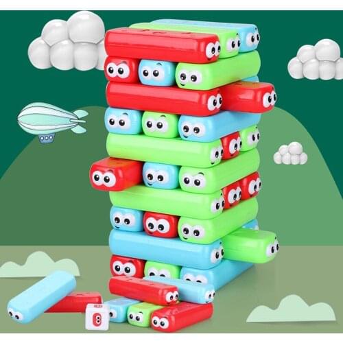 Baby Plastic Jenga Building Block Colored Towel Creative Educational Toys Style Stacking Game Toy Parent Interactive Kid Gift