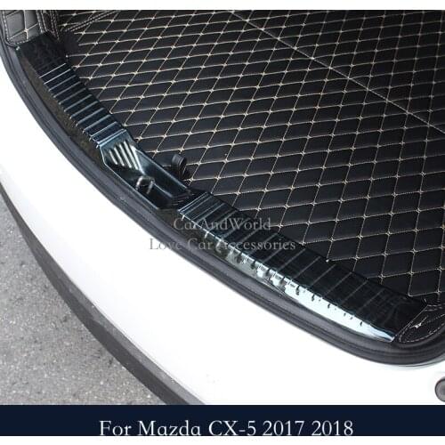 For Mazda CX-5 CX5 2017 2018 Rear Door Sill Plate Protector Tail Trunk Bumper Guard Cover Trim Car Styling Accessories